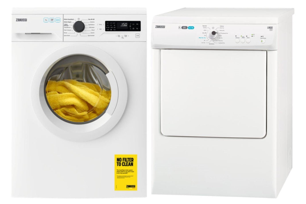 Zanussi Washer 220 volts washer Front Load washing machine and Zanussi Vented 220 volt Tumble Front Load Dryer Zanussi by Electrolux ZTE7101PZ 220v 240 volt 50 hz - 220 - Electronics