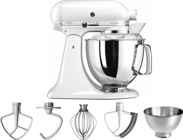 Kitchen Aid Mixer White With Bowl Wire Whip
