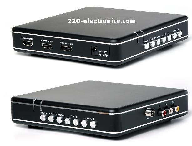 NTSC PAL RF Coax Cable TV Tuner To HD DVI VGA Converter 720p 1080p