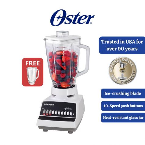 220 Volt Oster 4173 10 Speed Blender with Plastic & Glass Jar