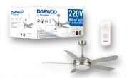 Daewoo 220 volt ceiling fan Nickel LED light remote 5 blades 220v 240 volts