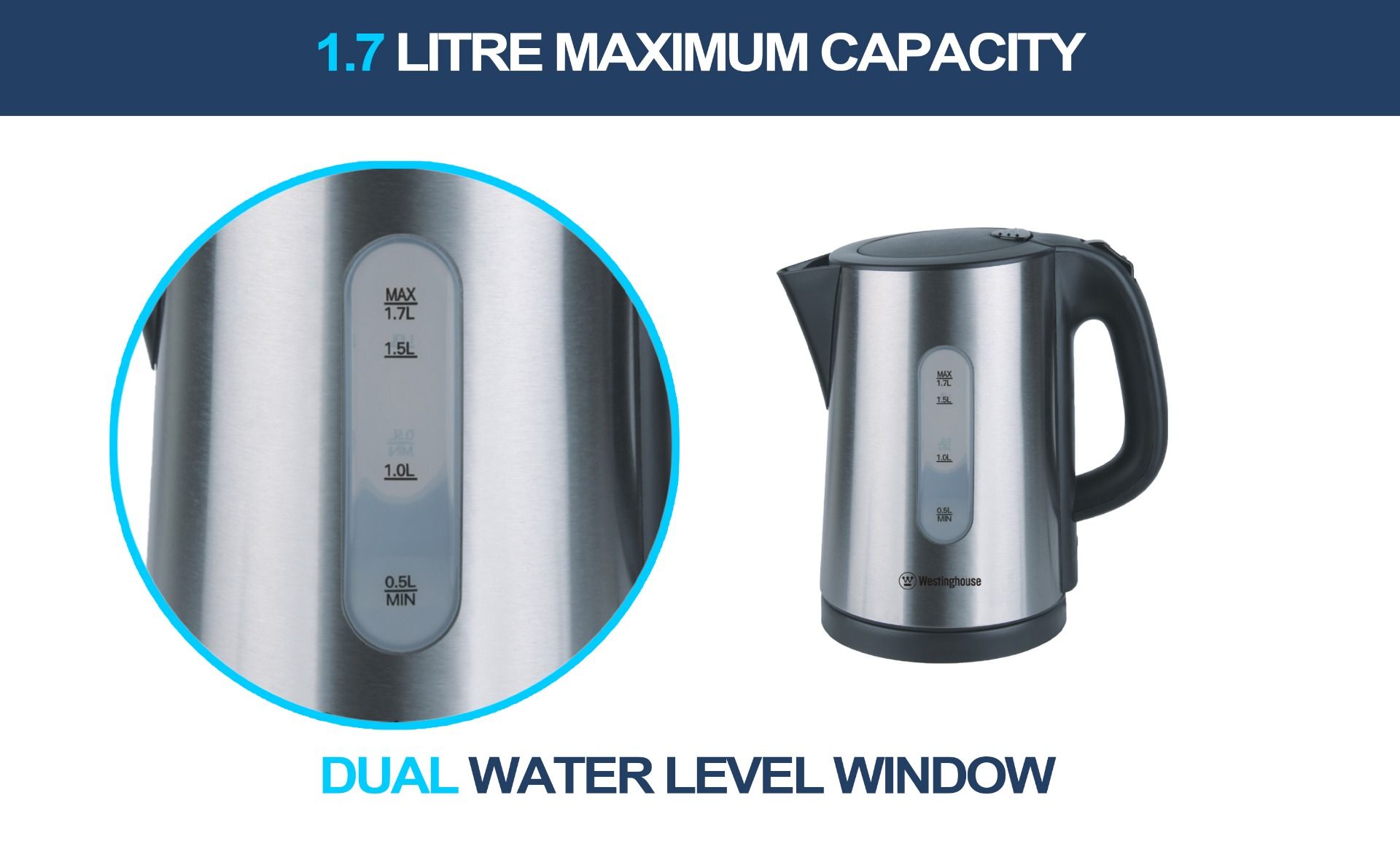 Westinghouse WKWK0805 Brushed Stainless Steel Cordless Jug