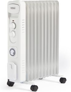 Vonhaus 220 volt 11 fin oil filled radiator heater white 2500 watts portable electric heater 220v 240 volts 2500887