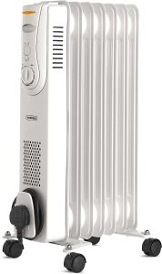 Vonhaus 220 volt 7 fin oil filled radiator heater white portable electric heater 220v 240 volts 1500 watts 2514046 white