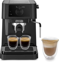 Delonghi 220 volt Expresso Cappuccino Barista Coffee Maker EC230BK  220v 240 volts 15 Bar with milk Frother 2 cup design 