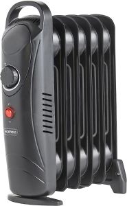 Vonhaus 220 volts 800 watts radiator oil filled heater 6 fin 220v 240 volt black 2500107
