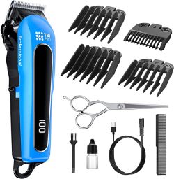 PRO SERIES TBI-Professional Cordless clipper and beard trimmer 110 220 240 volts 50 / 60 hz with clipper combs and scissors included