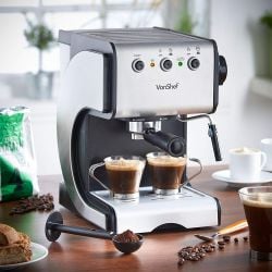 VonShef 220 Volt 15 Bar Espresso Coffee Machine Maker Stainless Steel 220v 240 volts 13171 Background