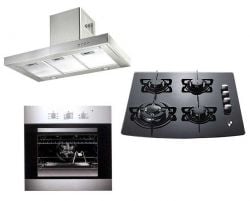EF Elba Professional Gas Cooktop, Built in Oven & Range Hood Combo Package for 220 Volts