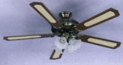 Sakura 52" 220-240 Volt Ceiling Fan 220/240V White 5 Blades 4 Lights 3 Speed 