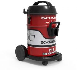 Sharp EC-CA2121-Z 220 Volt Drum Shop Vacuum, 21 Liters (Red)
