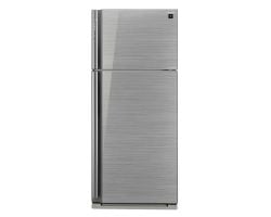 Sharp SJ-GP70D-S 220 volt Refrigerator Top Freezer with Inverter Technology 220v 240 volts 23 Cu Ft Top Mount 2 Glass Door Silver