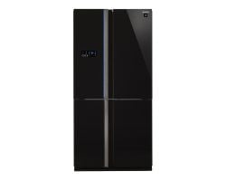 Sharp french door 220 volts refrigerator 4 door black SJFS85VBK5  Four door French Door refrigerator shiny black finish 220v 240 volt