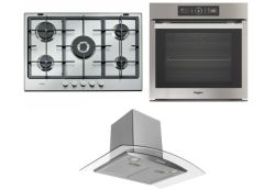 Whirlpool 220 volts Gas Cooktop 30 Inch GMA7522IX and 220 volts Electric oven AKZ9622IX220v and 30 Inch Hood 22v 240 volts 50 hz 