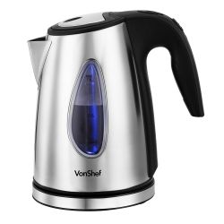 VonShef 13139 Stainless Steel Electric Cordless Kettle for 220 / 240 Volts