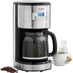 Vonshef 220-volts Digital Programmable Coffee Maker with Permanent Filter and Hot Plate