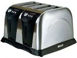 Welco Classic Brushed Stainless Steel 4 Slice Toaster 220 240 volts - (WEL103-00)