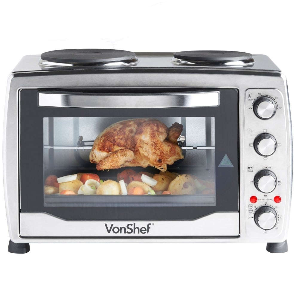 Vonshef 13217 Large Toaster Oven w/Double Hot Plate for 220 Volts and 50hz