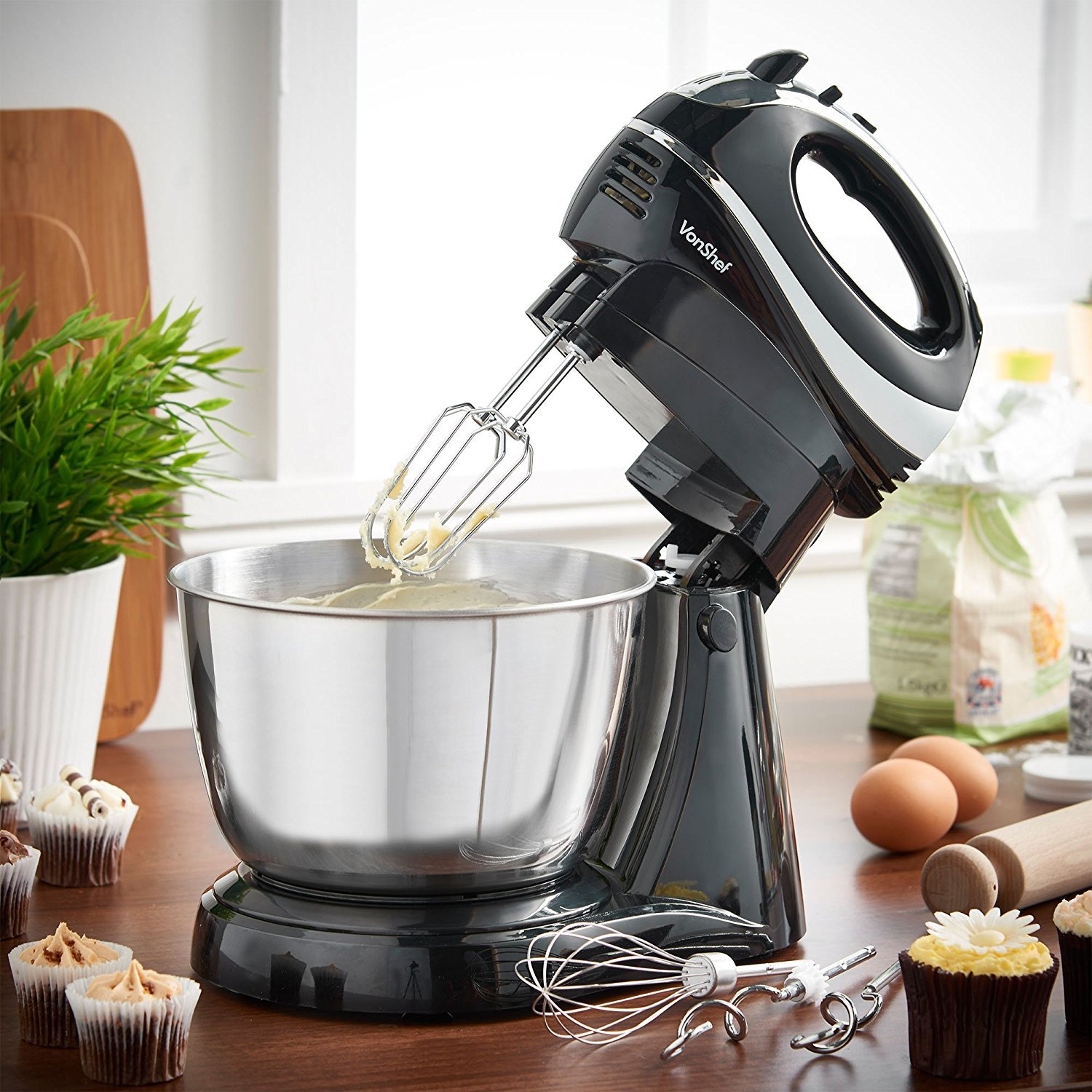 VonShef 13/229 TwoinOne Hand/Stand Mixer for 220 Volts and 50hz