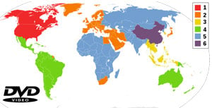 DVD Region Codes Map