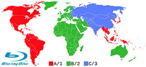 Blu-ray Region Codes Map
