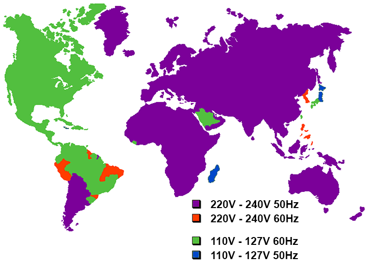 world voltage map